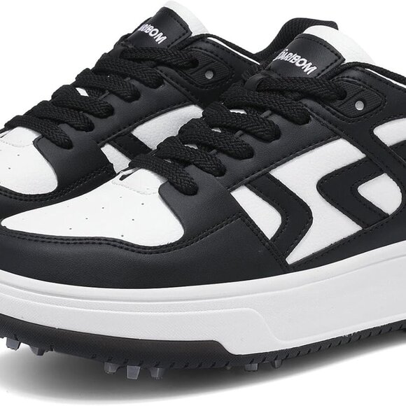 Golf Shoes Mens Womens Waterproof Microfiber Spiked Cushioning Casual Sport Snea - Picture 1 of 7